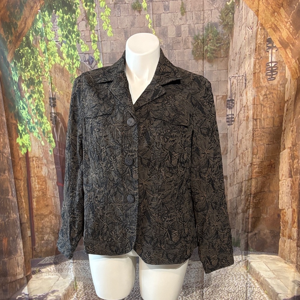 Coldwater Creek Black Floral Blazer